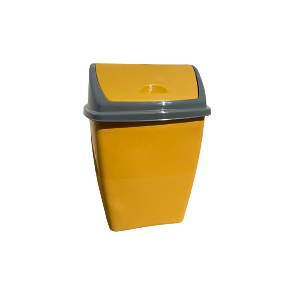 102201 RECIP PRESIDUOS 15 LTS TAPA VAIVEN COLOR AMARILLO